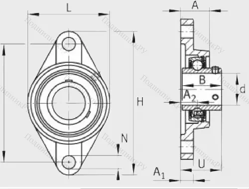 Подшипниковый узел UCFL 207 J 7 в Махачкале