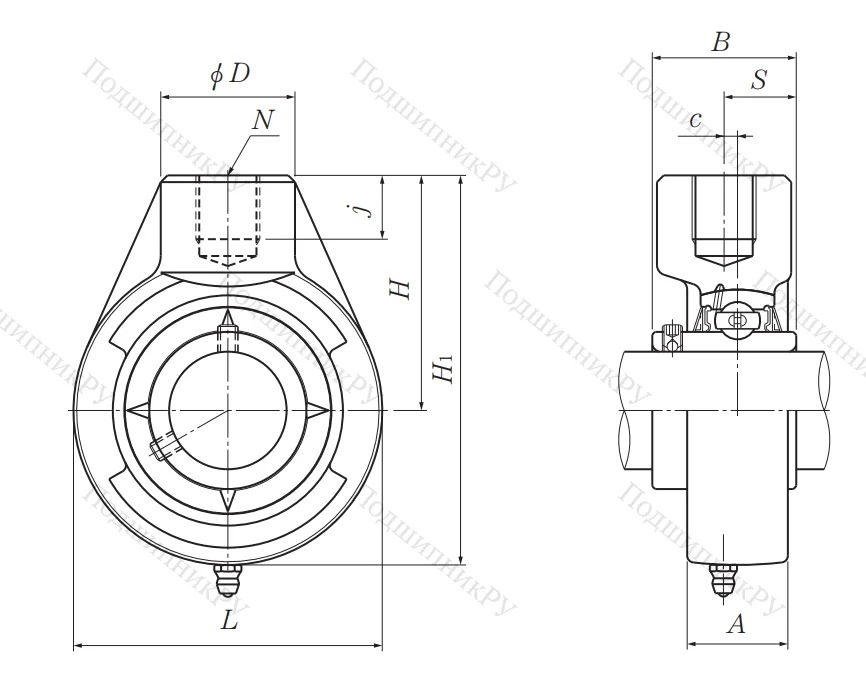 Подшипниковый узел UCHB 212 D 1 (UCHA 212) в Махачкале