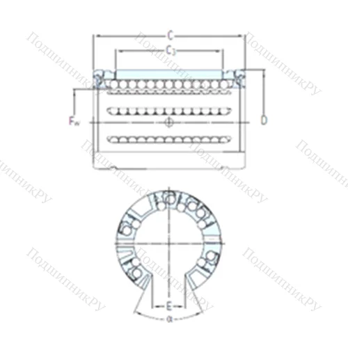 Подшипник шариковый линейный LBCT 60 A