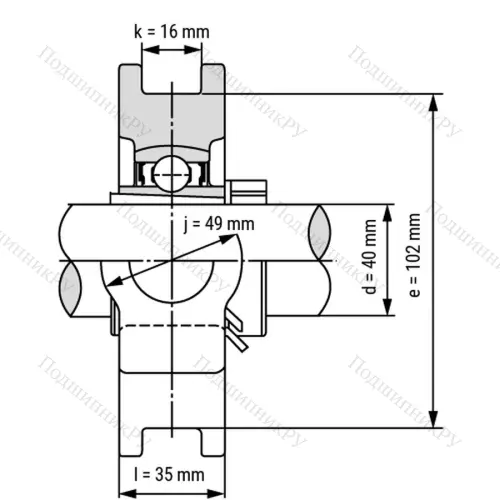Подшипниковый узел UKT 209+H 2309 - Вал: 40 мм от производителя  LPZ