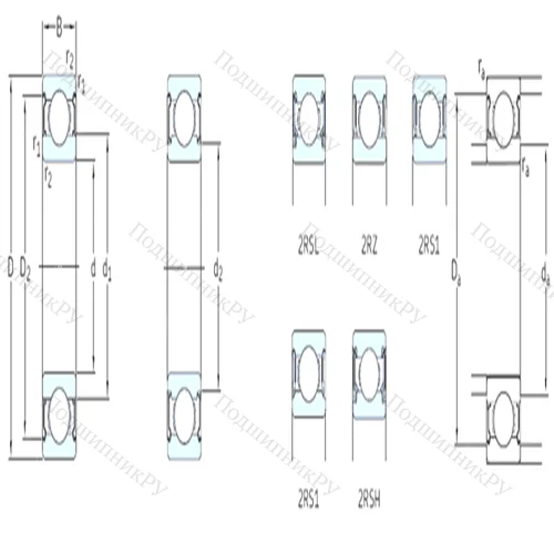 Подшипник шариковый радиальный 6300-2Z