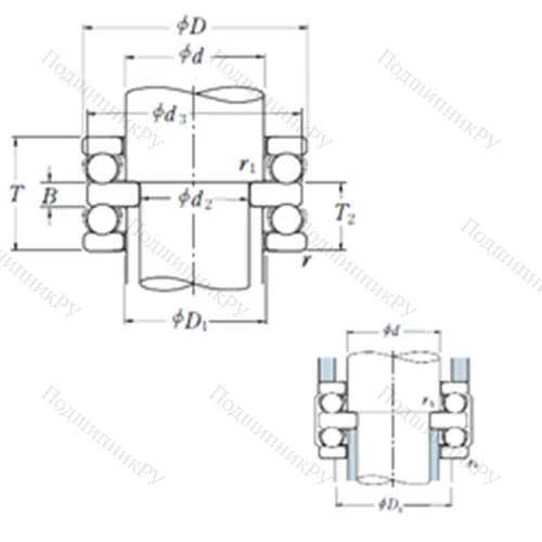 Подшипник шариковый упорный 52340X от производителя  NSK Подшипник шариковый упорный 52340X от производителя  NSK