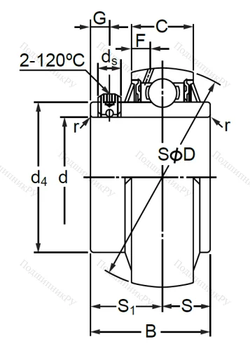 Корпусный подшипник MUC 208 в Махачкале