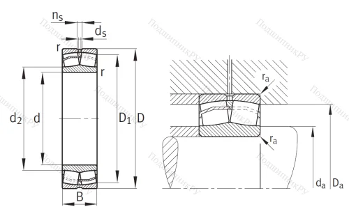 Сферический роликовый подшипник 22220 E 1 XL C 3 от производителя  FAG