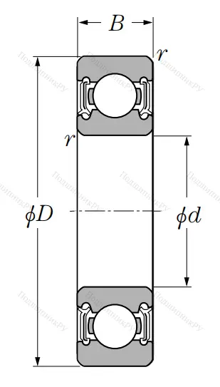 Однорядный шариковый подшипник 6322 LLU C 3