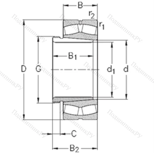 Подшипник роликовый радиальный самоцентрирующийся 22209-E-K-W 33+AH 309 от производителя  NKE