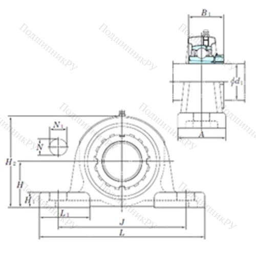 Подшипниковый узел шариковый радиальный UKP 309