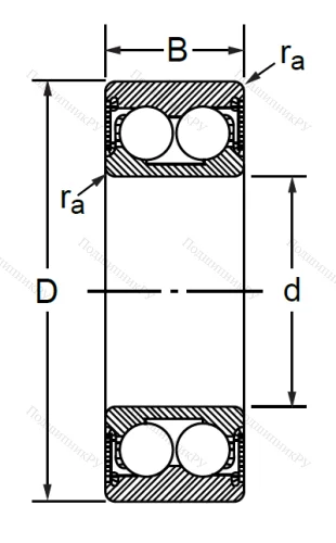 Радиально-упорный шариковый подшипник 3056207 2RS (3207 A 2RSTN) в Махачкале