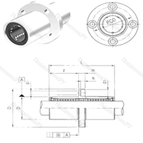 Подшипник шариковый линейный LMEFM 30