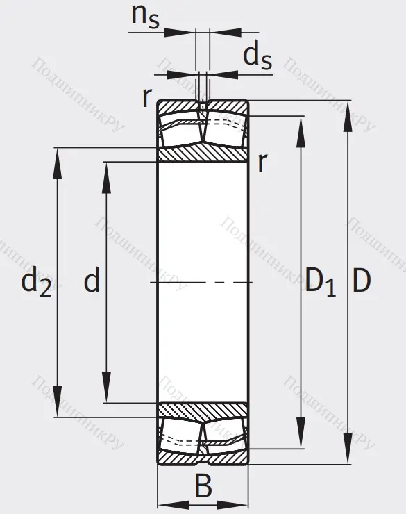 Сферический роликовый подшипник 22211 E 1 XL C 3