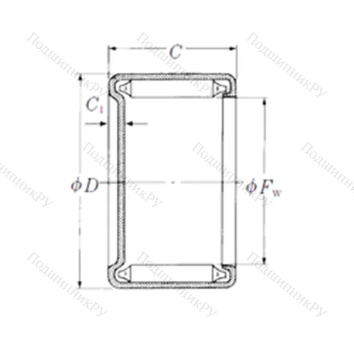 Подшипник игольчатый радиальный MF-79 от производителя  NSK Подшипник игольчатый радиальный MF-79 от производителя  NSK