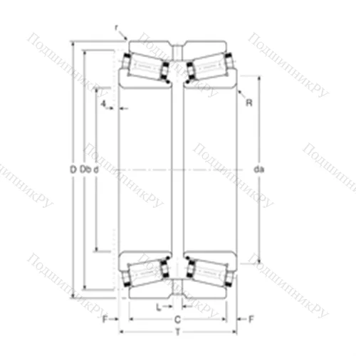 Подшипник роликовый радиально-упорный 133076X/133127G от производителя  Gamet