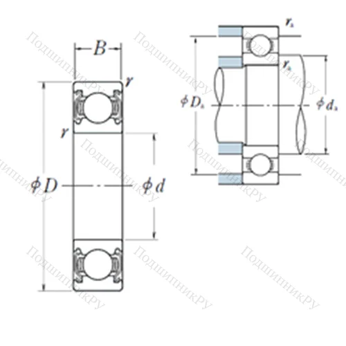 Подшипник шариковый радиальный 6930ZZS