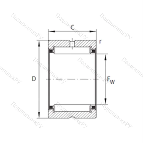 Подшипник игольчатый радиальный NK 24/20-XL