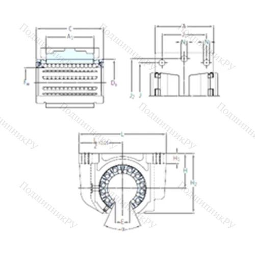 Подшипник шариковый линейный LUCT 30 BH-2LS