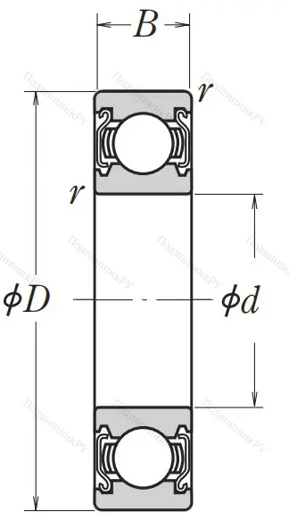 Однорядный шариковый подшипник 6201 ZZ CM