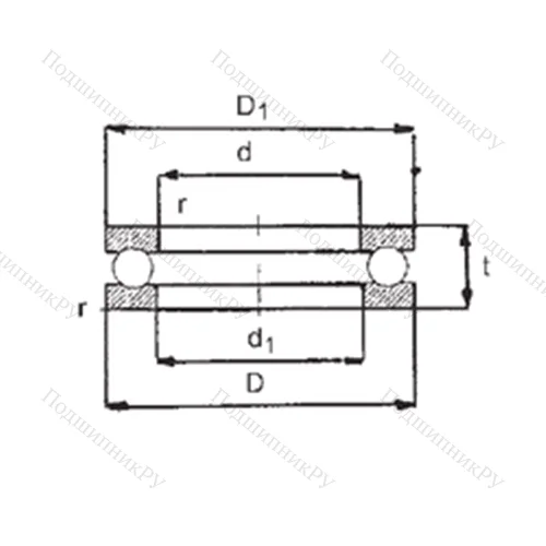 Подшипник шариковый упорный 0-8 от производителя  FBJ