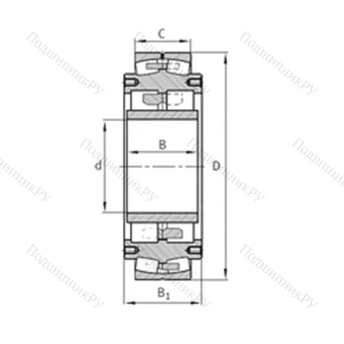 Подшипник роликовый радиальный самоцентрирующийся Z-531151.04.DRGL