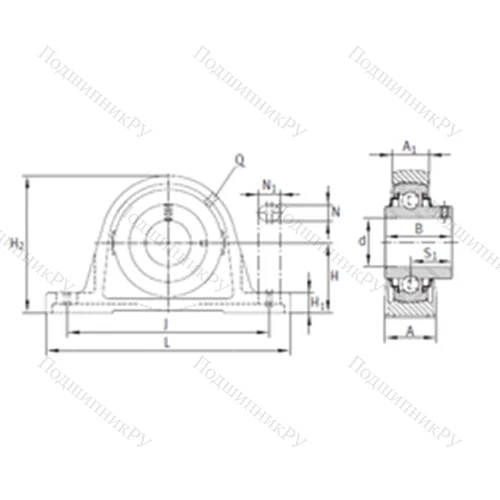 Подшипниковый узел шариковый радиальный