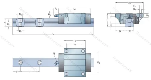 Профильная рельсовая направляющая LLTHS 25 R 1 T 1 220 P 3 E=0 (M/P 011515) в Махачкале