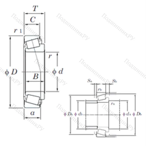 Подшипник роликовый радиально-упорный 33117JR от производителя  KOYO Подшипник роликовый радиально-упорный 33117JR от производителя  KOYO