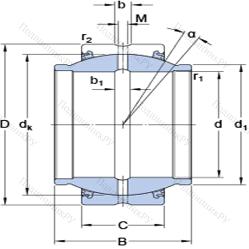 Радиальные сферические подшипники скольжения с контактными поверхностями сталь/сталь, требующие техобслуживания GEZM 400 ES-2LS от производителя  SKF