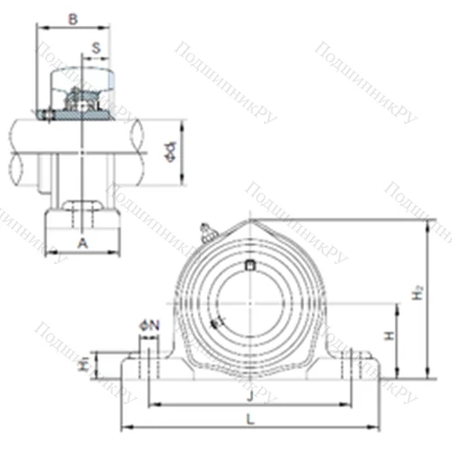 Подшипниковый узел шариковый радиальный UCPK 320