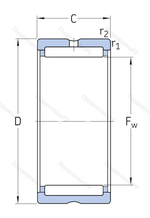 Игольчатый подшипник NK 20/16 от производителя  SKF