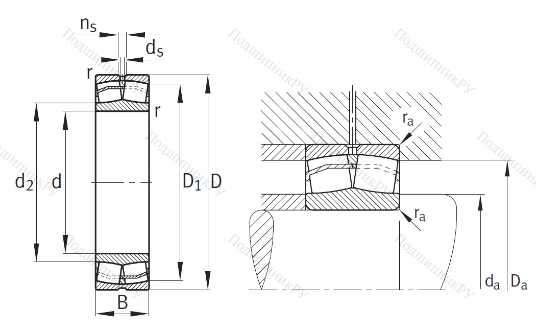 Сферический роликовый подшипник 21314 E 1 XL C 3