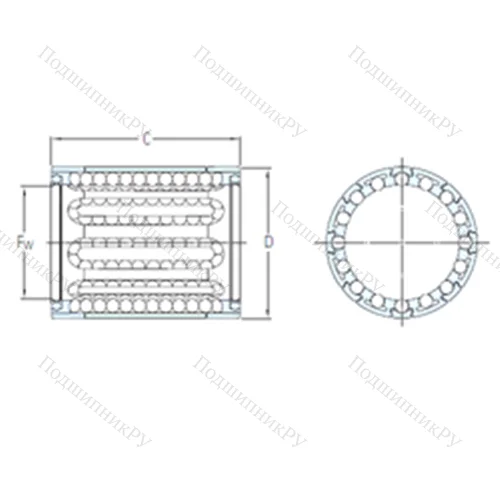 Подшипник шариковый линейный LBBR 25-2LS