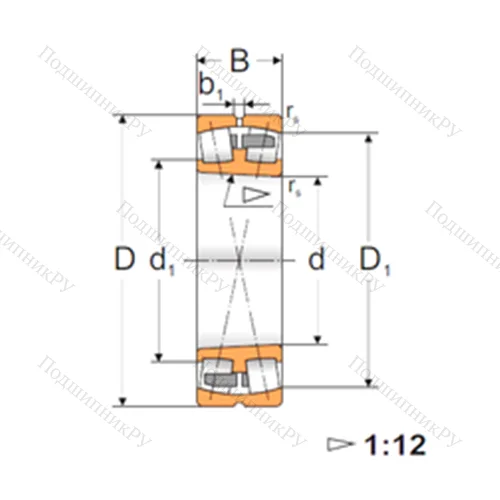 Подшипник роликовый радиальный самоцентрирующийся 22211K от производителя  FBJ