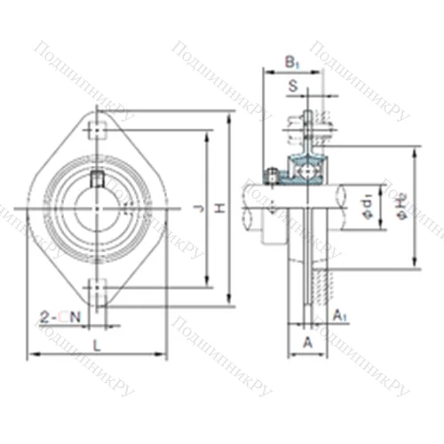 Подшипниковый узел шариковый радиальный KHPFL 202A