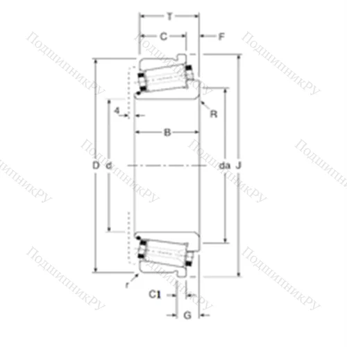 Подшипник роликовый радиально-упорный 112040/112085C от производителя  Gamet Подшипник роликовый радиально-упорный 112040/112085C от производителя  Gamet