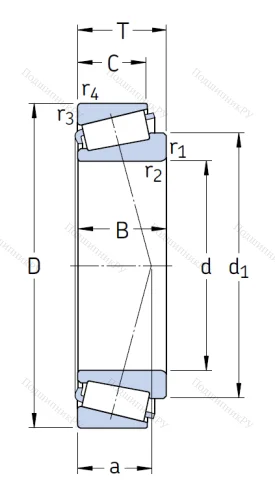 Конический роликовый подшипник 30208 J 2/Q