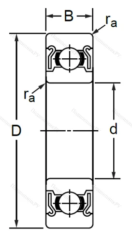 Однорядный шариковый подшипник SS 6007 ZZ (80107 Ю ГОСТ) в Махачкале
