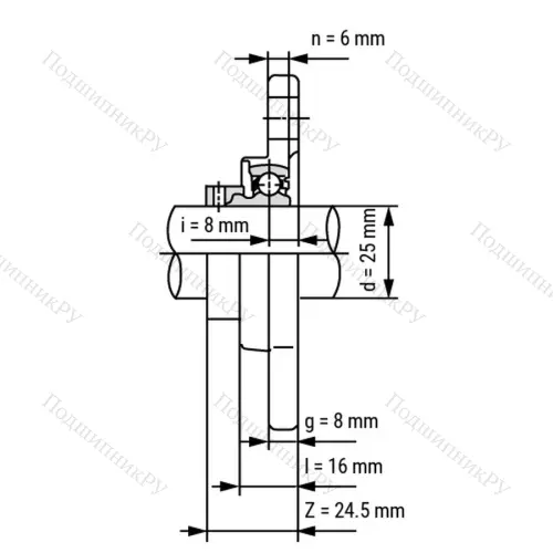 Подшипниковый узел SS-KFL 005-ST - Вал: 25 мм от производителя  LPZ