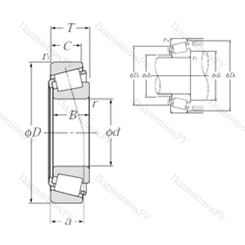Подшипник роликовый радиально-упорный 4T-14125A/14276 от производителя  NTN