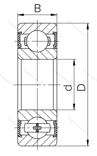 Шариковый однорядный подшипник 180202 (6202 2RS) в Махачкале