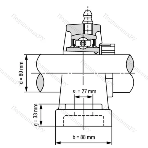 Подшипниковый узел UKP 218+H 2318 - Вал: 80 мм от производителя  LPZ