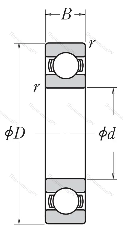 Однорядный шариковый подшипник 6215