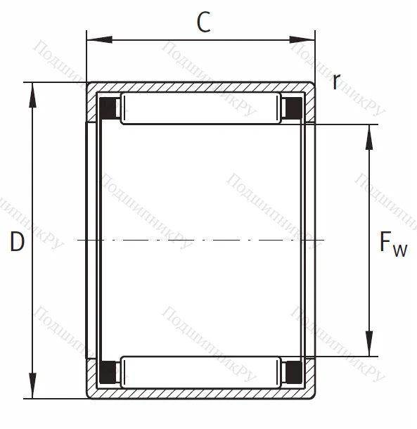 Игольчатый подшипник HK 1512 AS 1 B