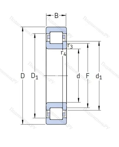 Роликовый цилиндрический подшипник NUP 2211 ECP от производителя  SKF