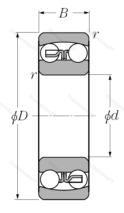 Двухрядный шариковый подшипник 1216 SC 3