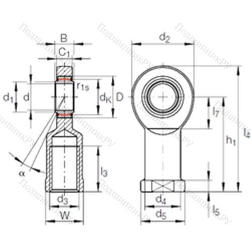 Подшипник скольжения сферический GIR 40 UK-2RS
