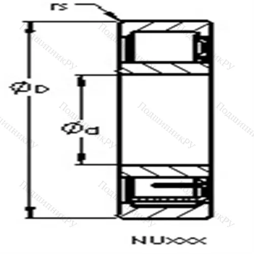 Подшипники роликовые радиальные с цилиндрическими роликами NU 1008 M от производителя  AST