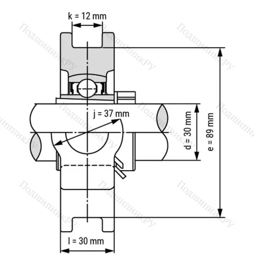 Подшипниковый узел UKT 207+H 2307 - Вал: 30 мм от производителя  LPZ