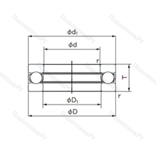 Подшипник шариковый упорный O-40