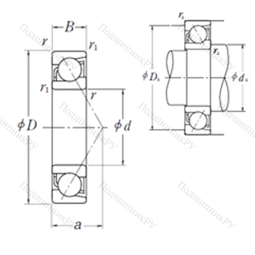 Подшипник шариковый радиально-упорный 7912 C
