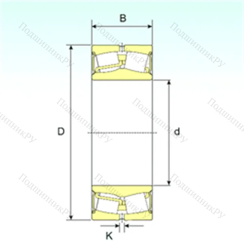 Подшипник роликовый радиальный самоцентрирующийся 22308-2RS от производителя  ISB
