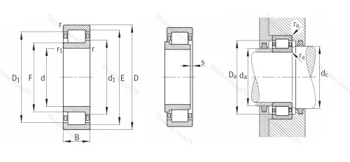 Роликовый цилиндрический подшипник NJ 236 EM 1 от производителя  FAG